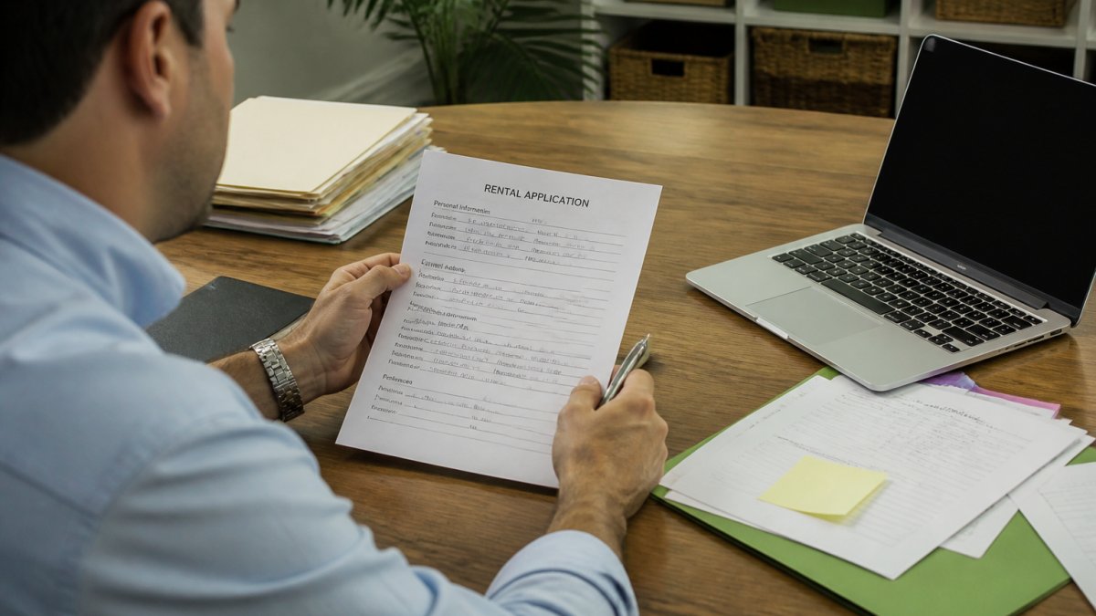Step-by-step process for property managers to screen rental tenants using completed application forms