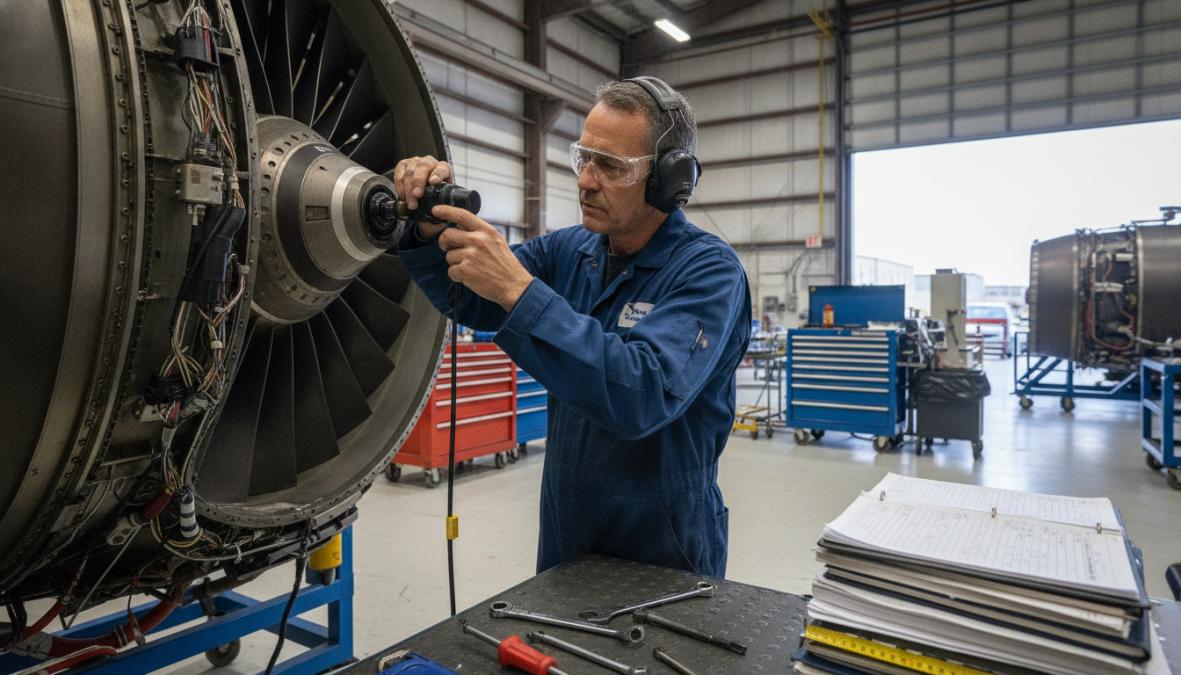 Professional illustration showing certified and p and mechanic concepts for select aircraft maintenance