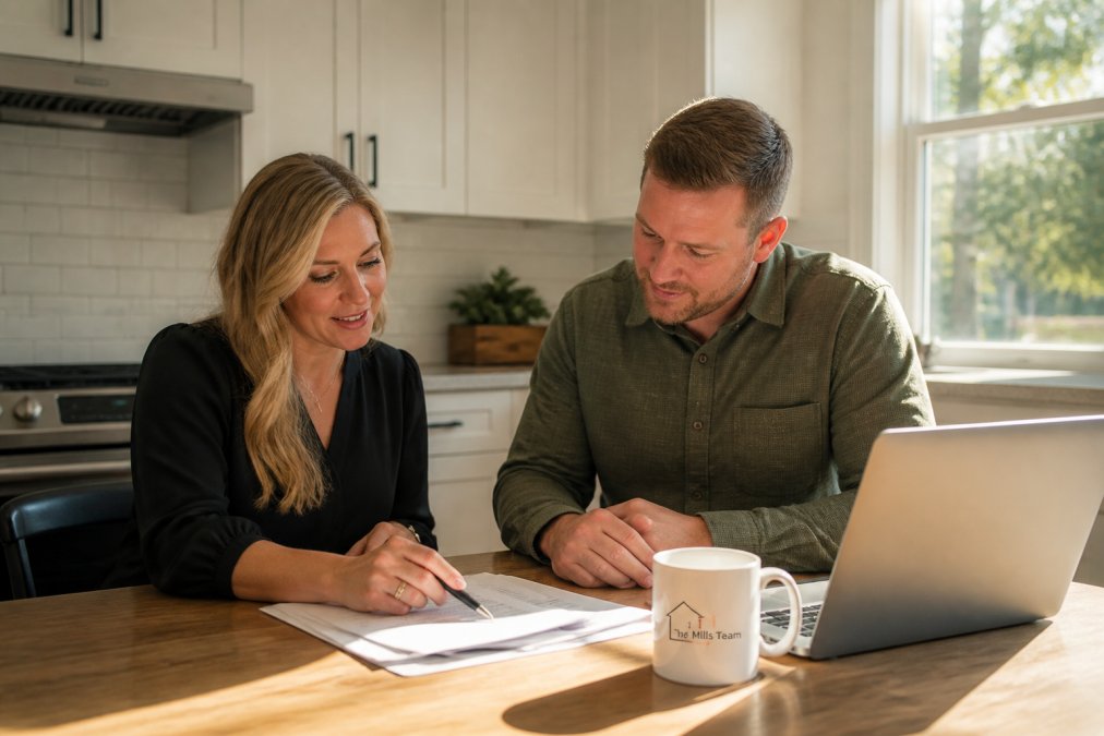 Professional illustration showing sell home mortgage