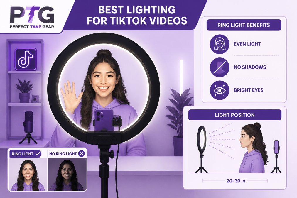 Professional illustration showing home studio setup tiktok