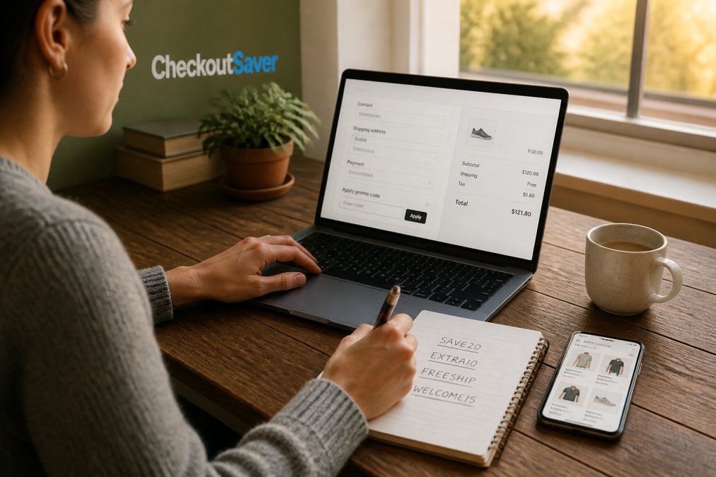 Step-by-step diagram showing how to stack multiple coupon codes during an online checkout process