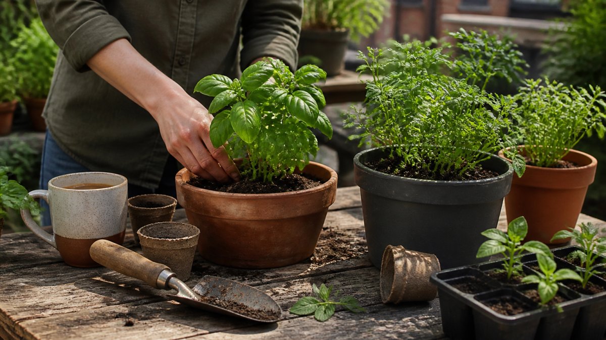 How to Start a Container Herb Garden With Basil
