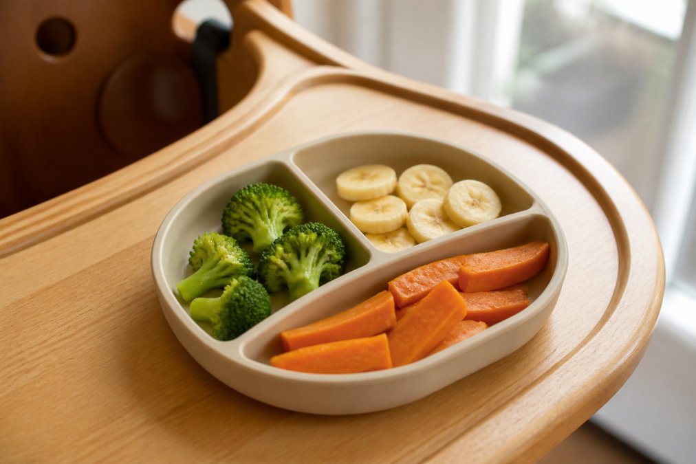 Professional illustration showing Close for baby led weaning