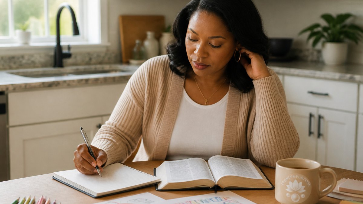 Infographic flowchart for bible study beginners balancing morning coffee and study time with family life