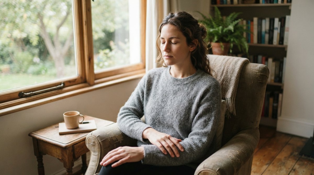 Professional illustration showing Person for stop overthinking conversations