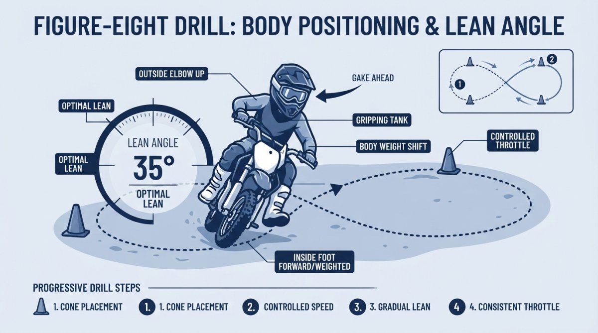 Professional illustration showing structure kids motocross practice