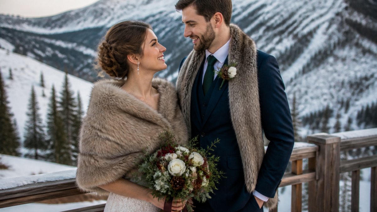 How to Style Fur Accessories for Mountain Weddings