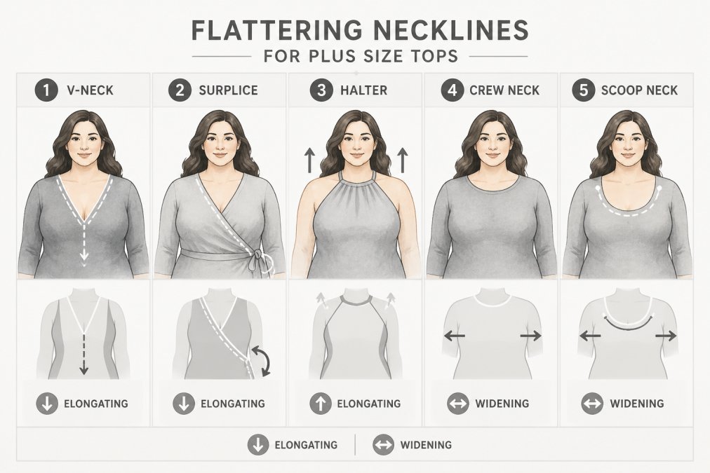 Side-by-side comparison of style plus size tops