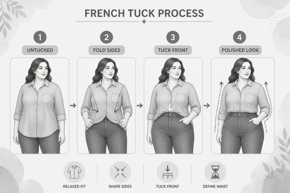 Step-by-step visual guide for style plus size tops