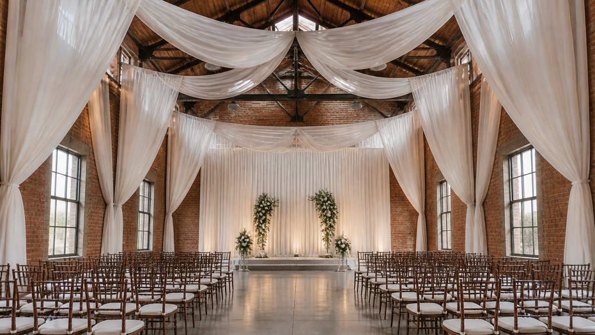 How to Style Wedding Draping for High Ceilings