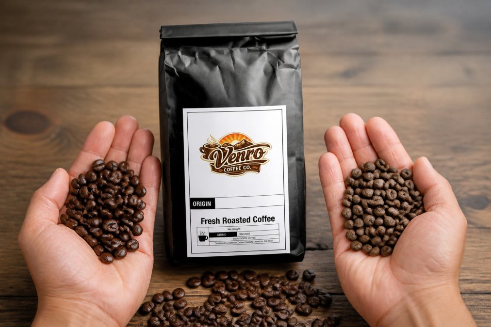 Professional illustration showing tell if coffee beans are fresh