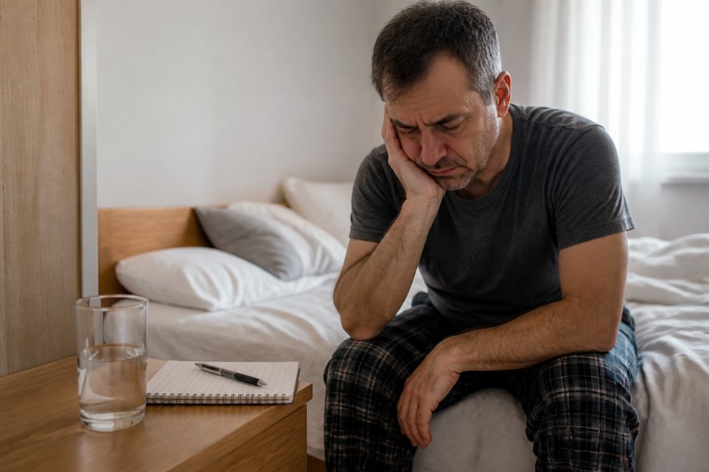 Infographic checklist for identifying sleep apnea symptoms while sleeping alone at home