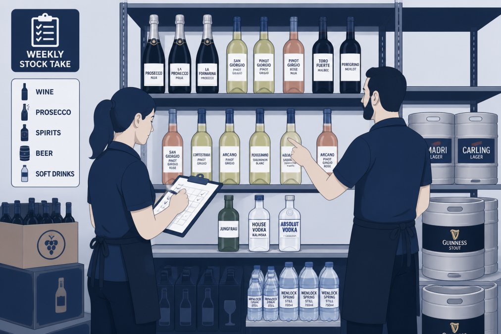 Step-by-step visual guide for Two for track drinks stock manually