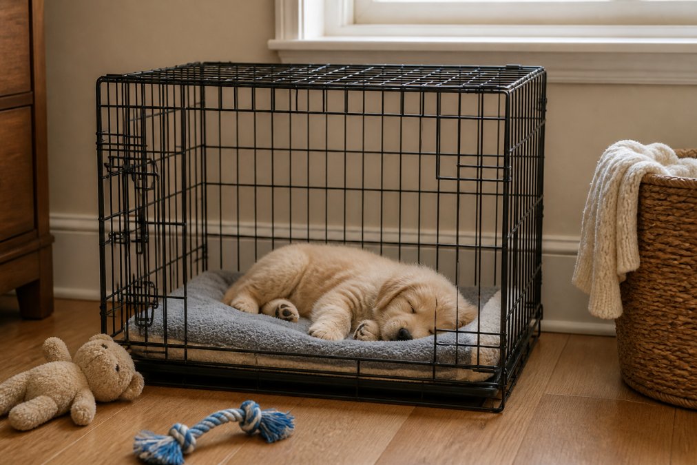 How to Train a Puppy to Sleep in a Crate