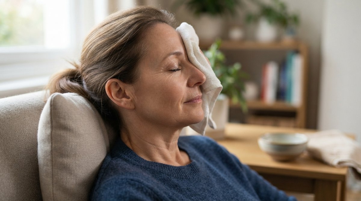 Professional illustration showing Close for treat chronic dry eyes