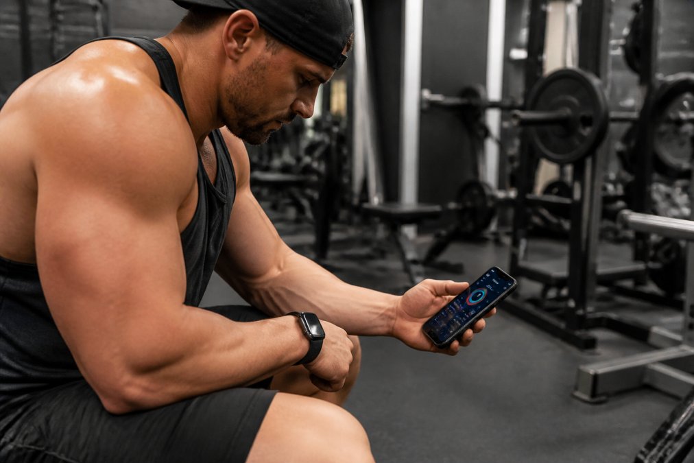 Professional illustration showing Athlete for fitness tracking apps