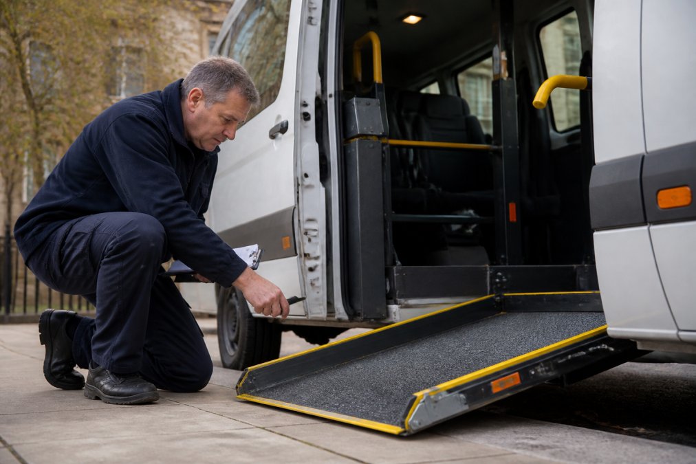 Professional illustration showing verify minibus accessibility