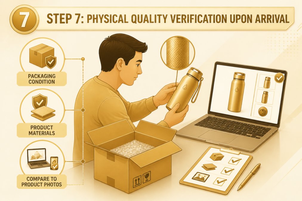 Process diagram showing steps for verify online product quality
