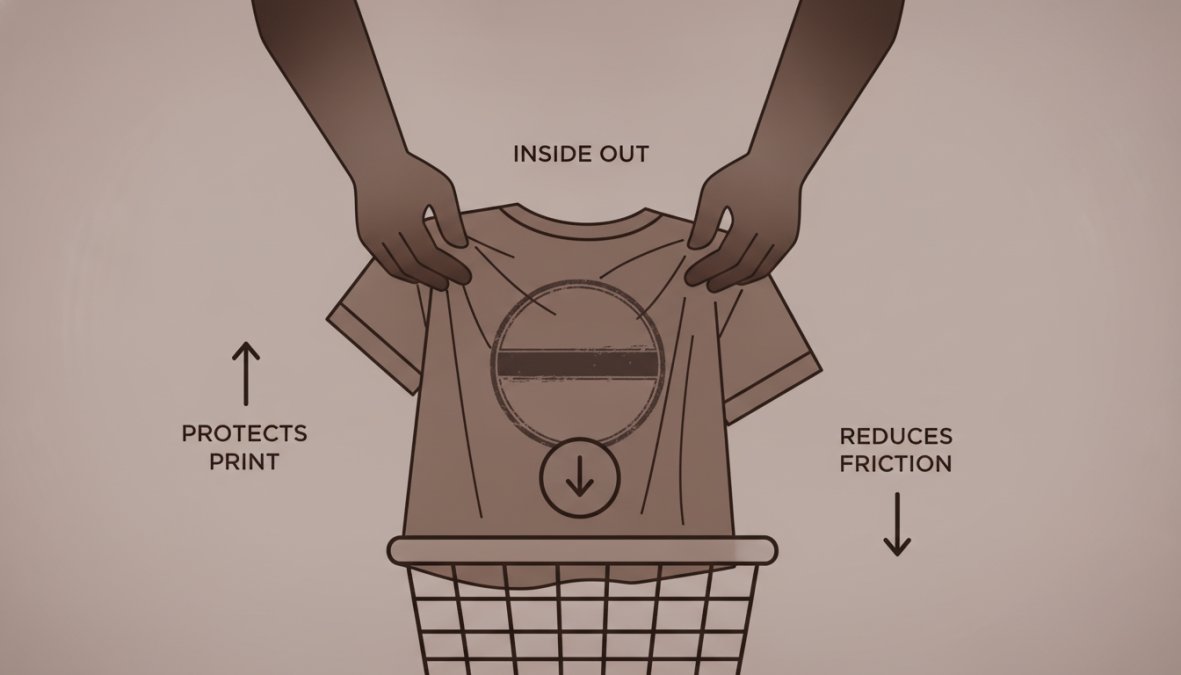 Professional illustration showing wash graphic tees