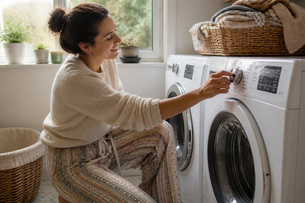 Professional illustration showing Close for wash loungewear to last