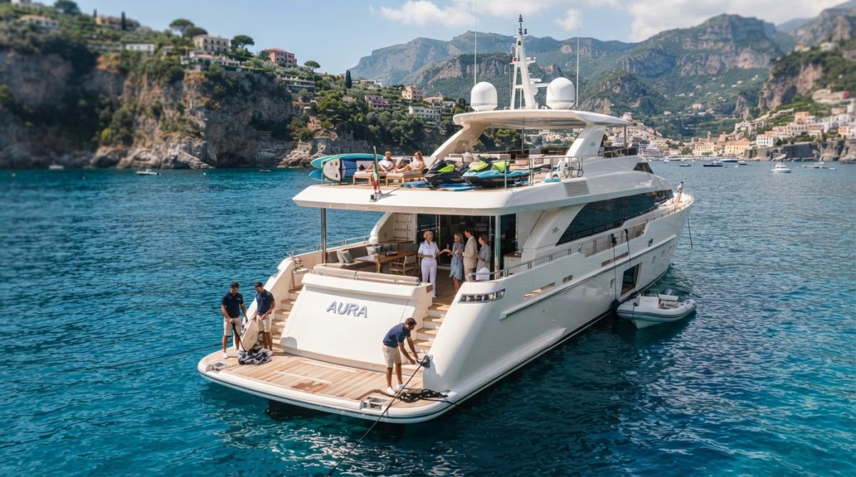 Professional illustration showing yacht charter management