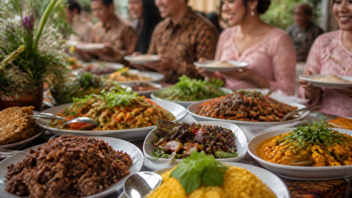 Infographic comparing Indonesian catering options as a Hut and Soul alternative for weddings with dish details