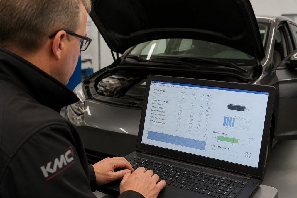 Professional illustration showing hybrid car service requirements