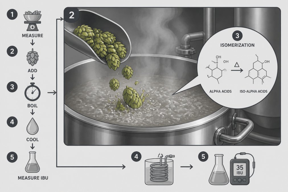 Step-by-step visual guide for IBU in beer