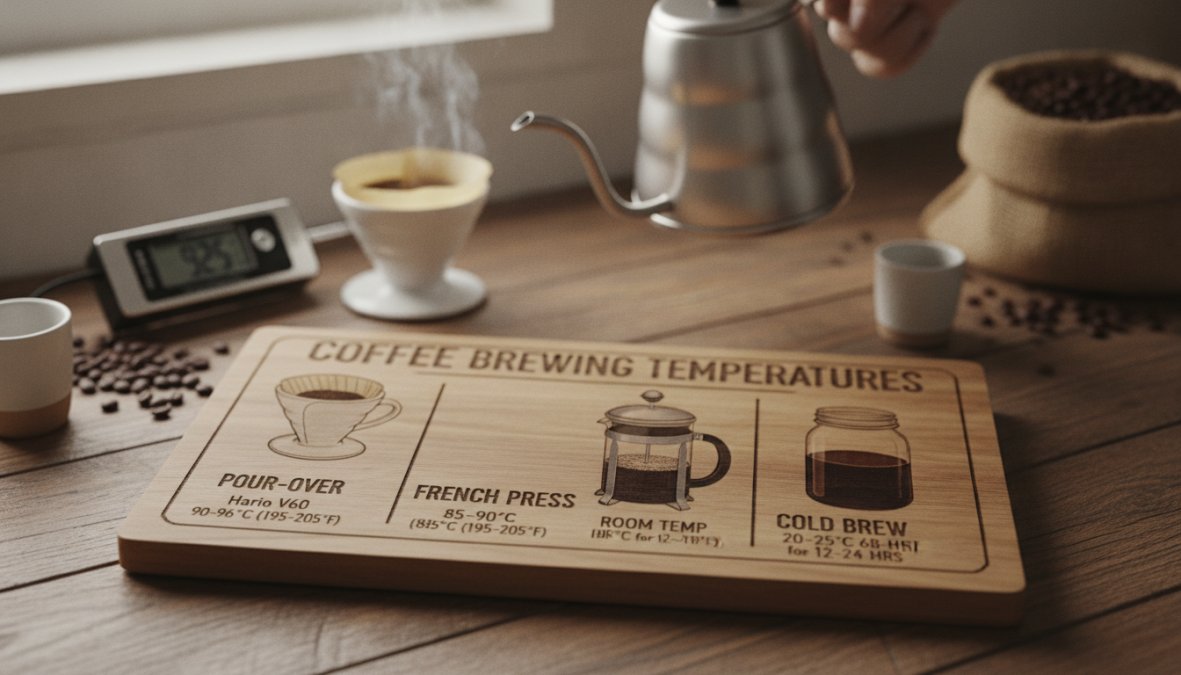 Professional illustration showing Close, Hario for what is the ideal water temperature for brewing coffee at home