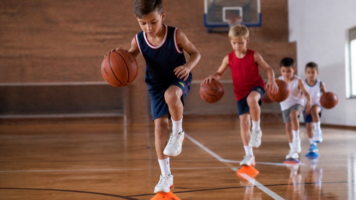 Indoor Basketball Balance Exercises for Kids