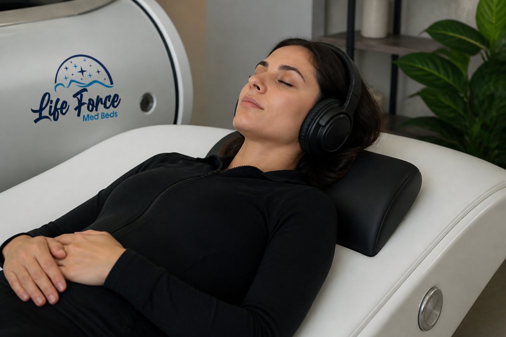 Professional illustration showing Close for integrated frequency therapy
