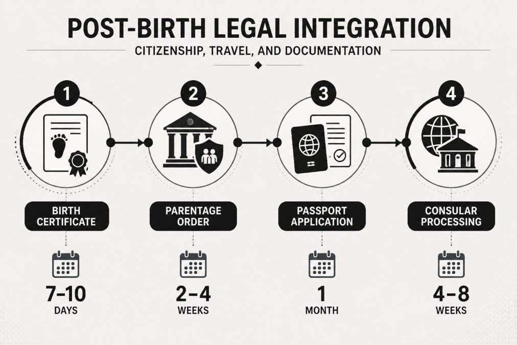 Integration architecture showing international surrogacy laws