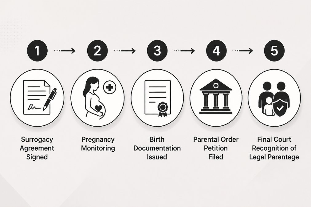 Professional illustration showing international surrogacy risks