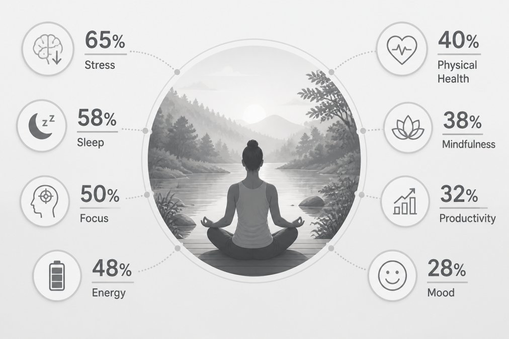 Illustration showing the benefits of wellness retreat worth