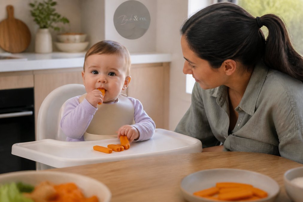 Infographic comparing the physical signs of choking versus gagging in infants during mealtime