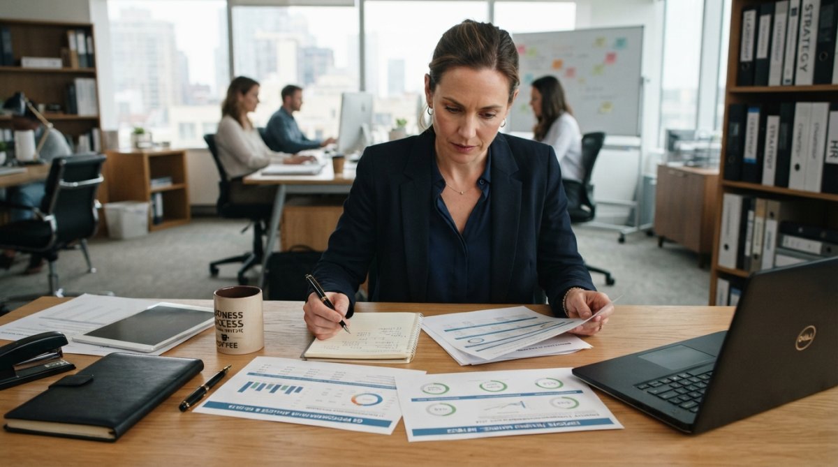Professional illustration showing business training worth