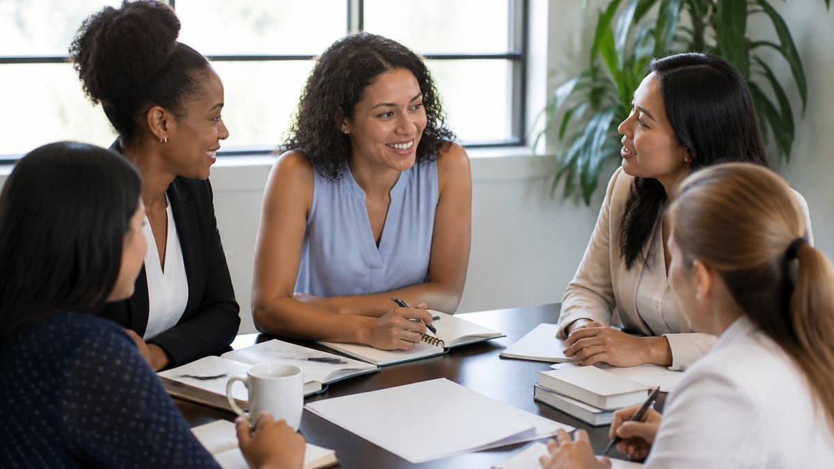 Diagram of Christian leadership training steps for professional women in collaborative mentorship roles