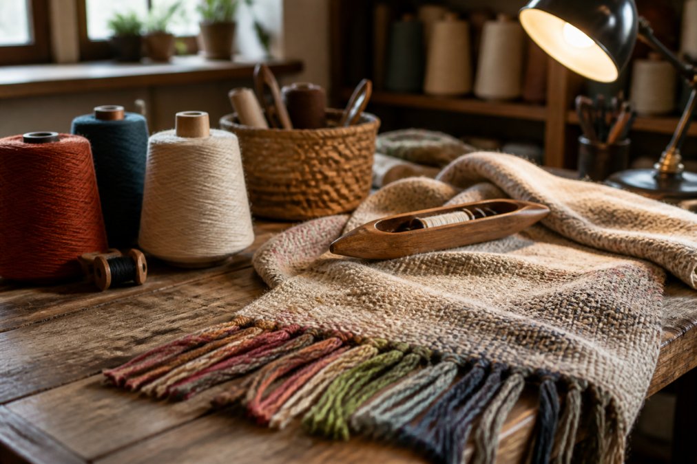 Infographic detailing the material and labor costs involved in producing custom home decor woven blankets