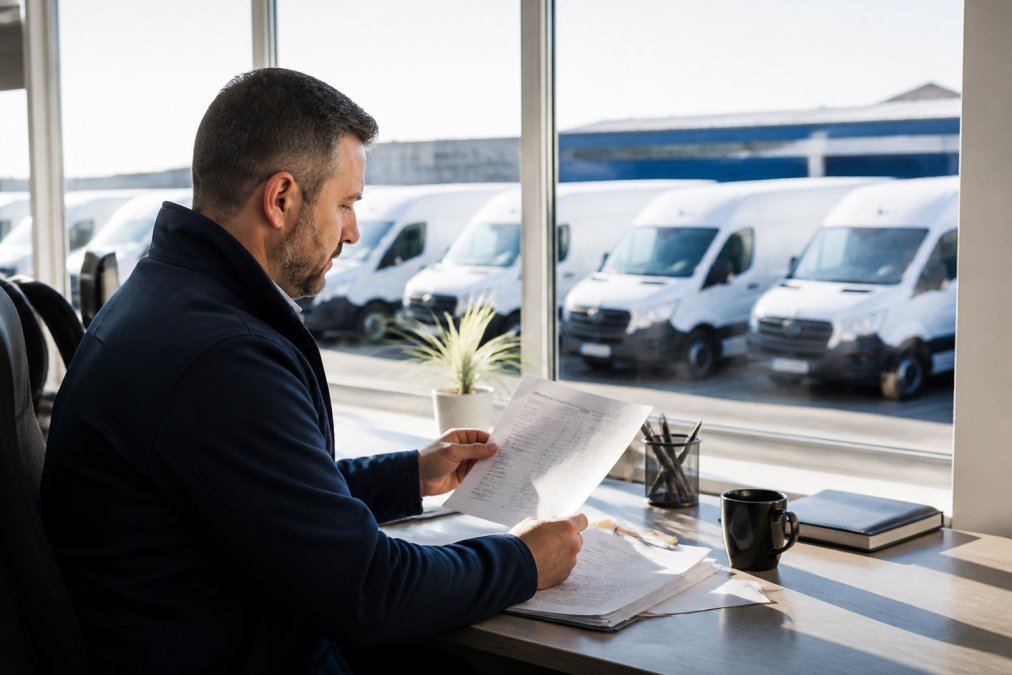 Professional illustration showing Fleet for fleet maintenance software