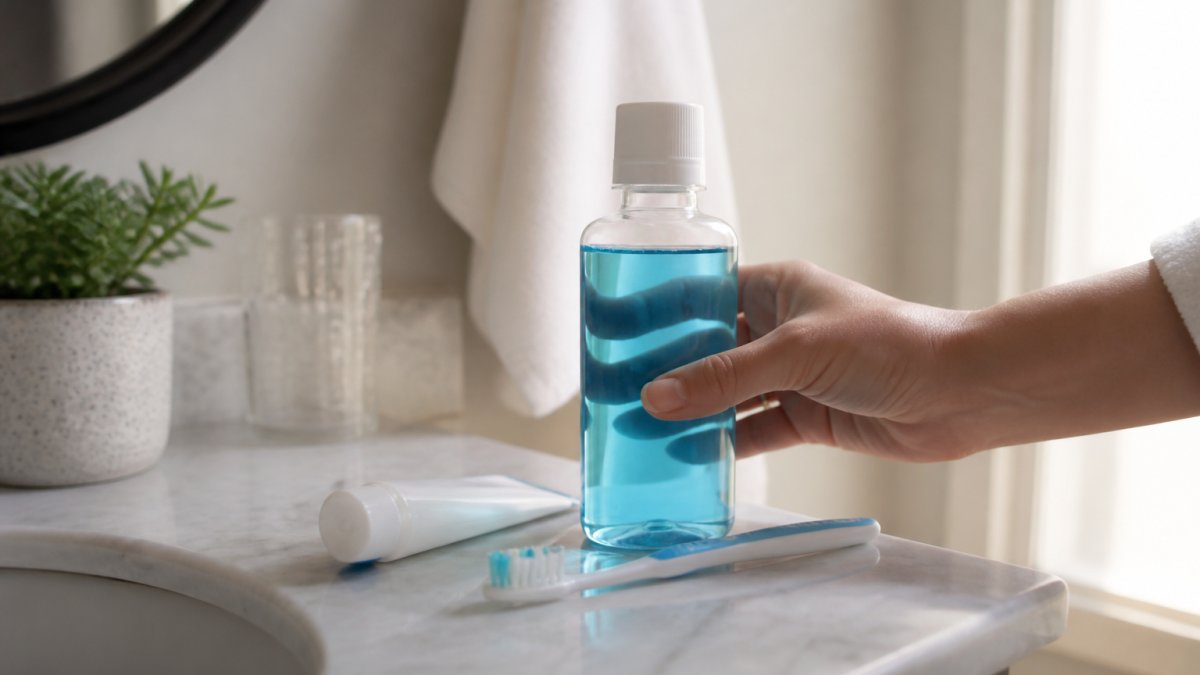 Mouthwash timing illustration