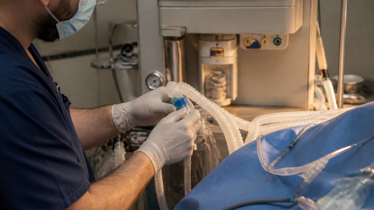 Anesthesiologist monitoring vital signs during dental implant surgery to ensure if general anesthesia is safe