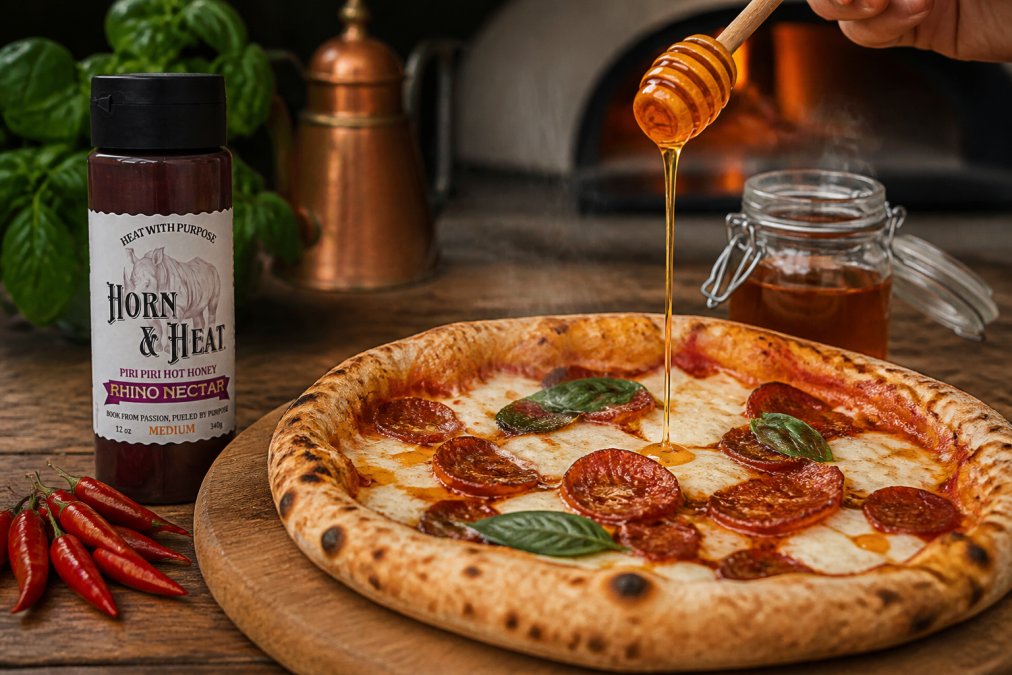 Professional illustration showing Close for gourmet hot honey