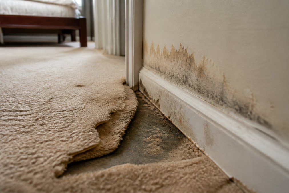 Professional carpet cleaning technician operating truck-mounted hot water extraction equipment on residential carpet, demonstrating proper technique with the extraction wand positioned at correct angle and height, in a well-lit living room