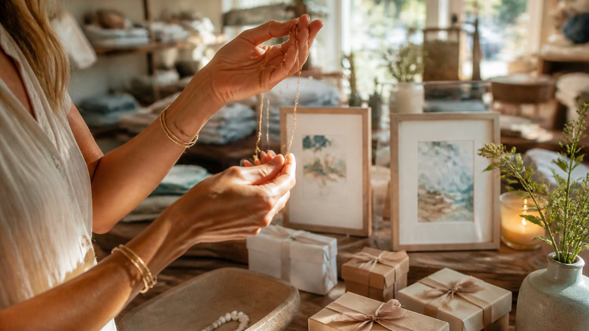 Diagram illustrating the artisanal creation process for handcrafted jewelry and unique boutique gifts