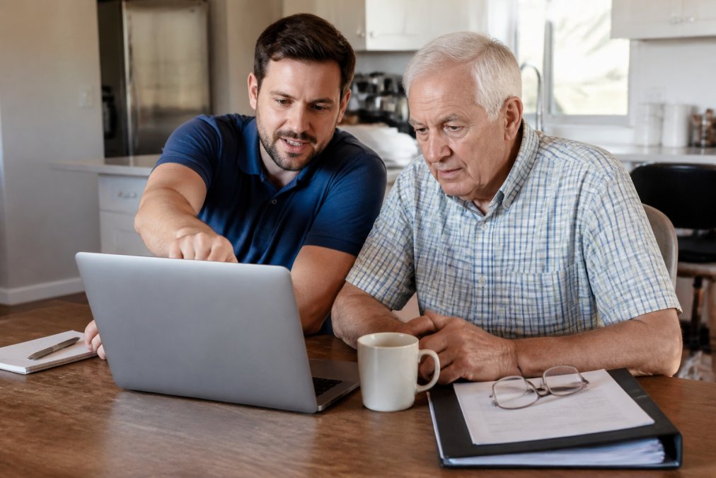Flowchart illustrating the step-by-step process for completing an online medicare enrollment application.