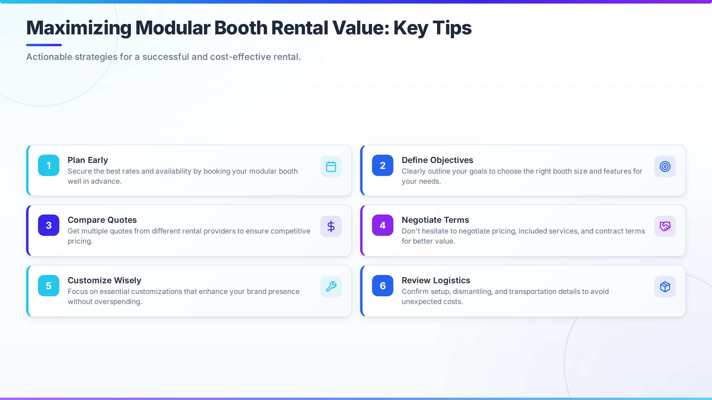 Example of a cost comparison chart between renting and buying a modular booth over 5 years