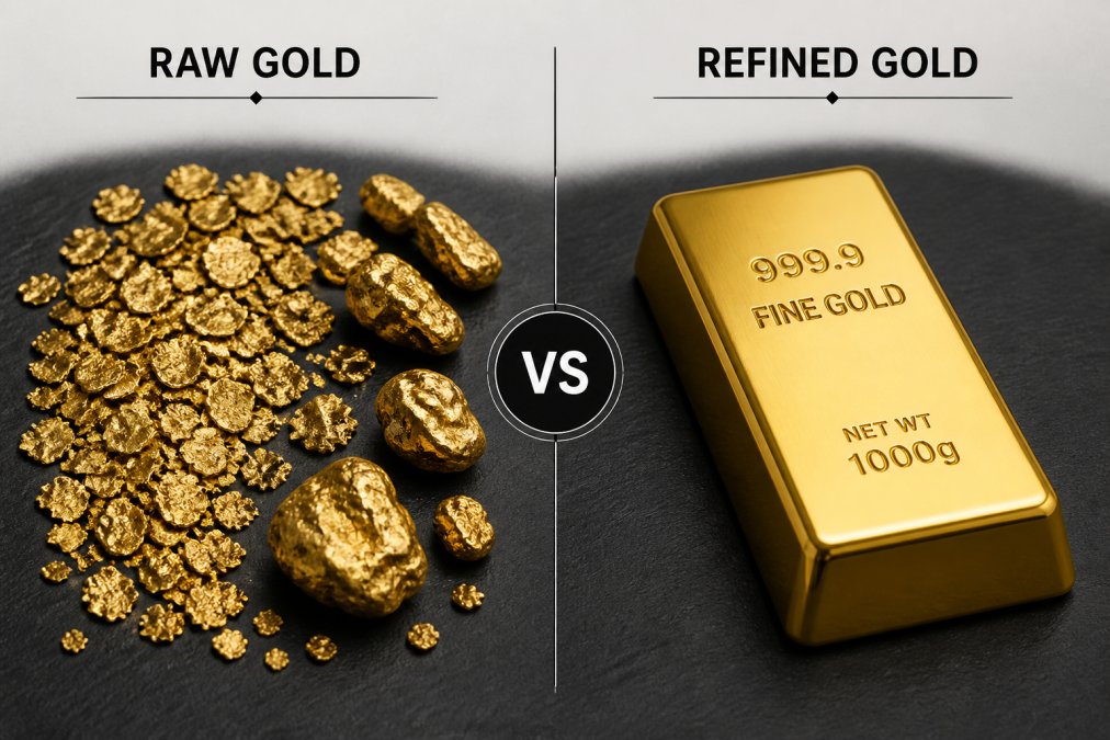 Side-by-side comparison of is raw gold a good investment