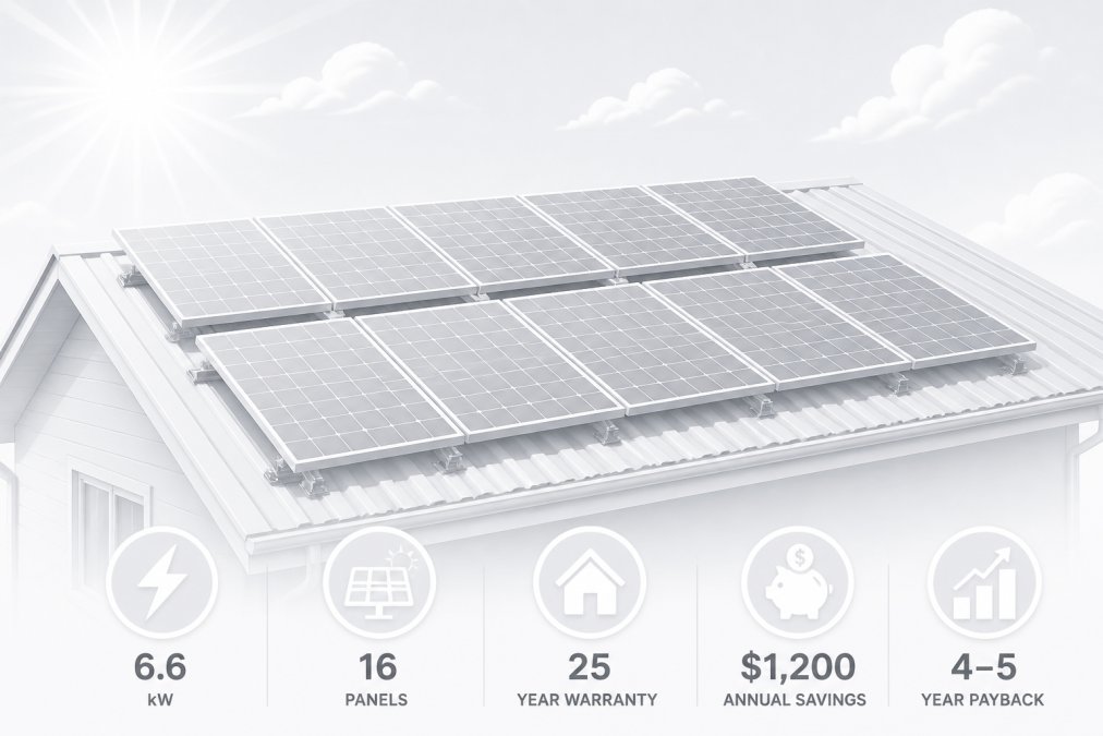 Professional illustration showing solar system installation