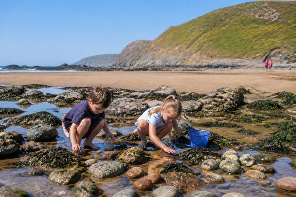 Professional illustration showing Children, South Devon for is south devon good for families