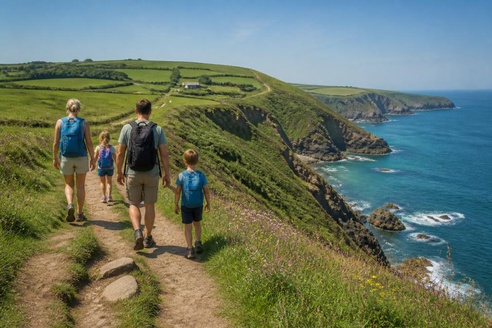 Professional illustration showing Family for is the coast path good for beginners